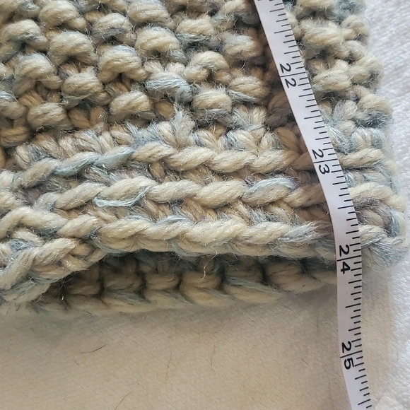 Vintage Handmade Pure Wool Blue Lined Heavy Knit Button-Down Sz. XL Coat - Picture 12 of 12